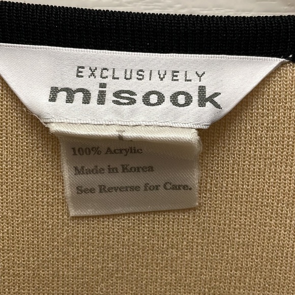 Exclusively Misook Button Front Cardigan Sweater Black Brown Size Large Career - Picture 6 of 10